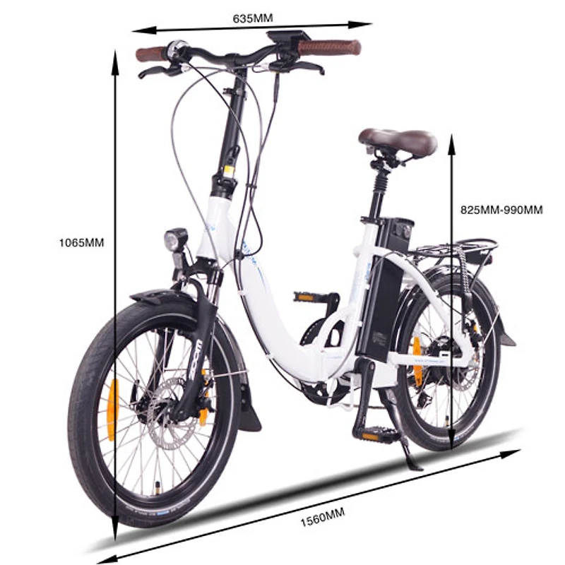 NCM Paris Folding Electric City Bike (500W Motor / 90km Range / 32km/h Top Speed