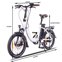 NCM Paris Folding Electric City Bike (500W Motor / 90km Range / 32km/h Top Speed