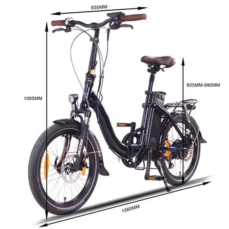 Vélo de ville électrique repliable Paris de NCM (moteur 500 W/autonomie 90 km/vitesse maximale 32 km/h) - Bleu foncé