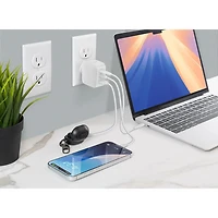 Chargeur mural USB-C/USB-A GaN 65 W PowerPlus de LOGiiX (LGX-13702) - Blanc