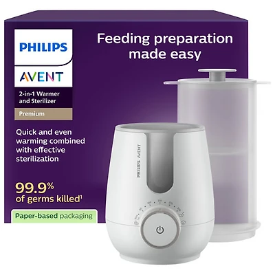 Chauffe‑biberon et stérilisateur 2‑en‑1 Philips Avent Premium (SCF359/00)