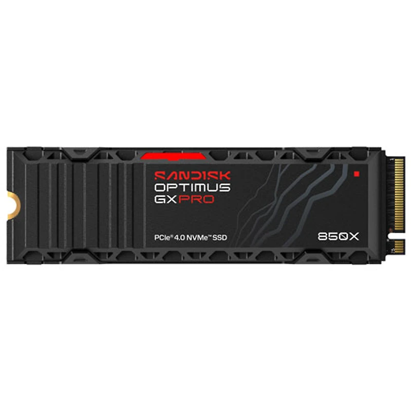 Disque SSD interne NVMe PCIe de 1 To Optimus GX PRO 850X de Sandisk avec dissipateur thermique (SDSP81100TAH-000E0)