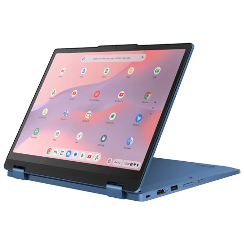 Portable Chromebook à écran tactile Flex 3i de 12,2 po de Lenovo - Bleu abyssal (N100 d'Intel/RAM 4 Go/eMMC 64 Go/ChromeOS)