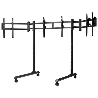 Next Level Racing Round Tube Triple Monitor Stand - Black