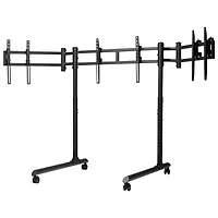 Next Level Racing Round Tube Triple Monitor Stand - Black