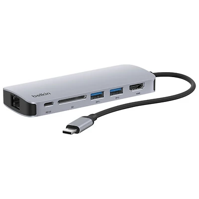 Concentrateur multimédia 6-en-1 avec port USB-C de Belkin (AVC008fqSGY-V2)