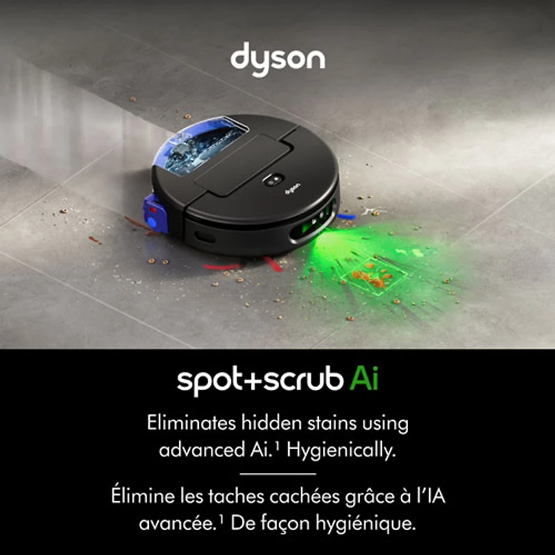 Aspirateur robot autonettoyant à vidage automatique Spot+Scrub de Dyson - Noir mat/Bleu