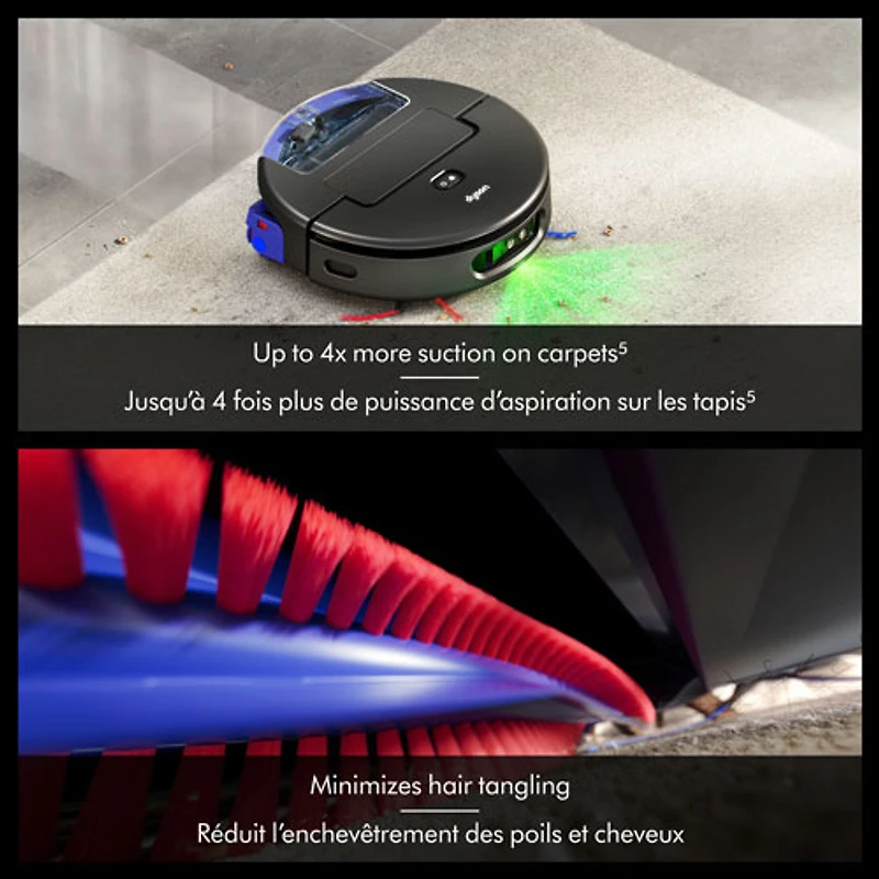 Aspirateur robot autonettoyant à vidage automatique Spot+Scrub de Dyson - Noir mat/Bleu