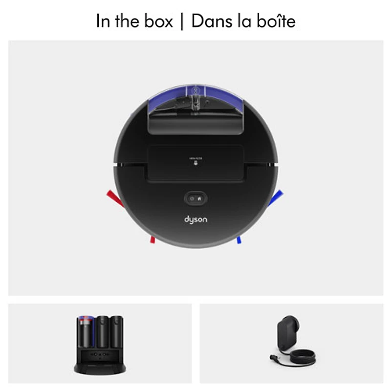 Aspirateur robot autonettoyant à vidage automatique Spot+Scrub de Dyson - Noir mat/Bleu