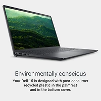 Portable de 15,6 po de Dell - Noir carbone (Core 3 100U d'Intel/RAM 8 Go/SSD 512 Go/Windows 11 Famille)