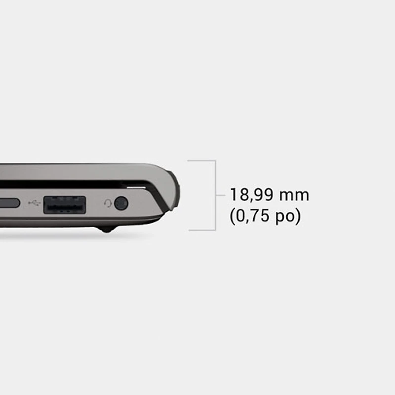 Portable de 15,6 po de Dell - Noir carbone (Core 3 100U d'Intel/RAM 8 Go/SSD 512 Go/Windows 11 Famille)