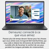 Portable de 15,6 po de Dell - Noir carbone (Core 3 100U d'Intel/RAM 8 Go/SSD 512 Go/Windows 11 Famille)