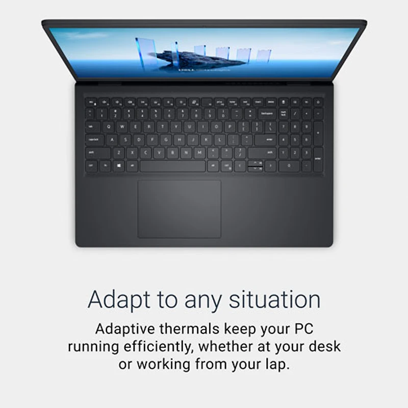 Portable de 15,6 po de Dell - Noir carbone (Core 3 100U d'Intel/RAM 8 Go/SSD 512 Go/Windows 11 Famille)