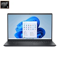 Portable de 15,6 po de Dell - Noir carbone (Ryzen 5 7520U d'AMD/RAM 8 Go/SSD 512 Go/Windows 11 Famille)