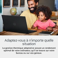 Portable de 15,6 po de Dell - Noir carbone (Ryzen 5 7520U d'AMD/RAM 8 Go/SSD 512 Go/Windows 11 Famille)