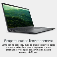 Portable de 15,6 po de Dell - Noir carbone (Ryzen 5 7520U d'AMD/RAM 8 Go/SSD 512 Go/Windows 11 Famille)