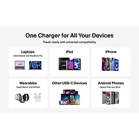 Chargeur mural à 3 ports USB-C/USB-A de 70 W Boostcharge Pro de Belkin - Blanc