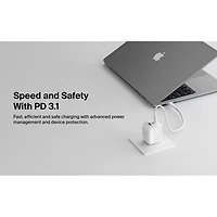 Chargeur mural à 3 ports USB-C/USB-A de 70 W Boostcharge Pro de Belkin - Blanc