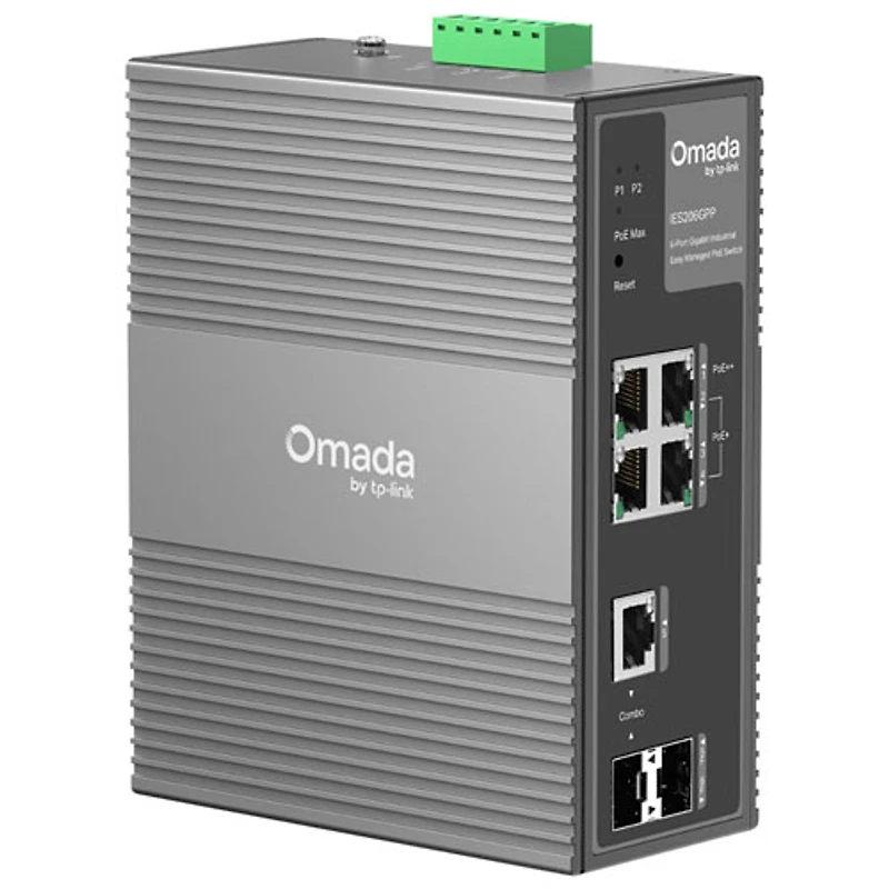 Commutateur Gigabit à 6 ports avec 3 ports PoE+ et 1 port PoE++ Easy Managed Omada de TP-Link (IES206GPP)