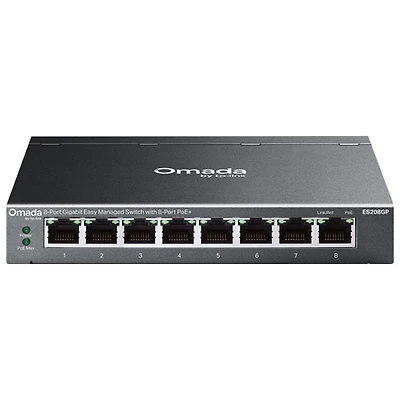 Commutateur Gigabit à 8 ports Easy Managed Omada de TP-Link avec 8 ports PoE+ (ES208GP)