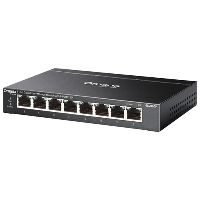 Commutateur Gigabit à 8 ports Easy Managed Omada de TP-Link avec 8 ports PoE+ (ES208GP)