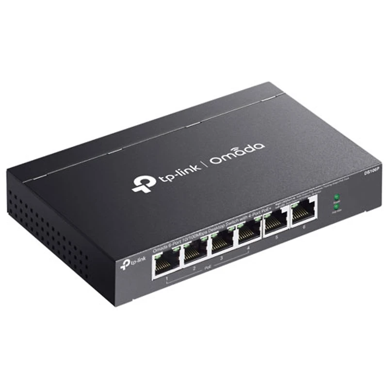 TP-Link Omada 6-Port 10/100Mbps Unmanaged Desktop Switch with 4-Port PoE+ (DS106P)