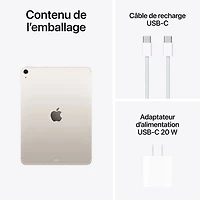 iPad Air M4 11 po 128 Go avec Wi-Fi 7 d'Apple (8e génération) - Comète