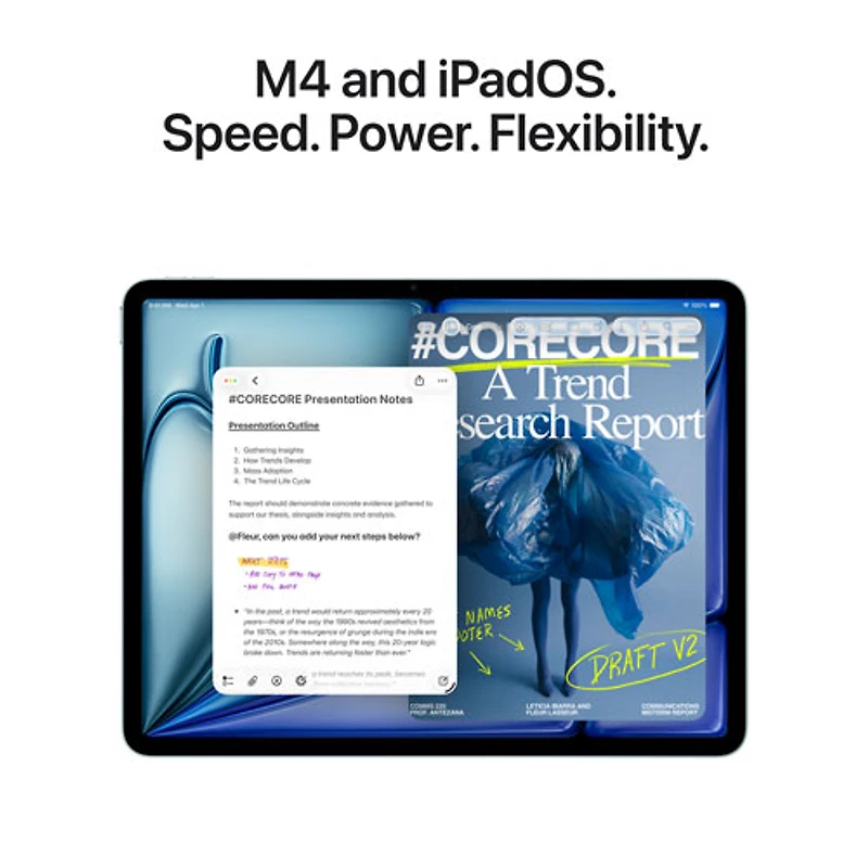 iPad Air M4 11 po 128 Go avec Wi-Fi 7 d'Apple (8e génération) - Comète
