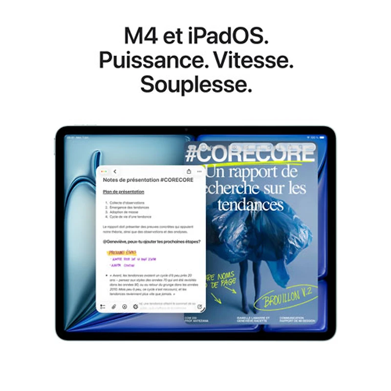 iPad Air M4 11 po 128 Go avec Wi-Fi 7 d'Apple (8e génération) - Comète