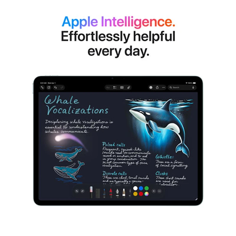 iPad Air M4 11 po 128 Go avec Wi-Fi 7 d'Apple (8e génération) - Comète
