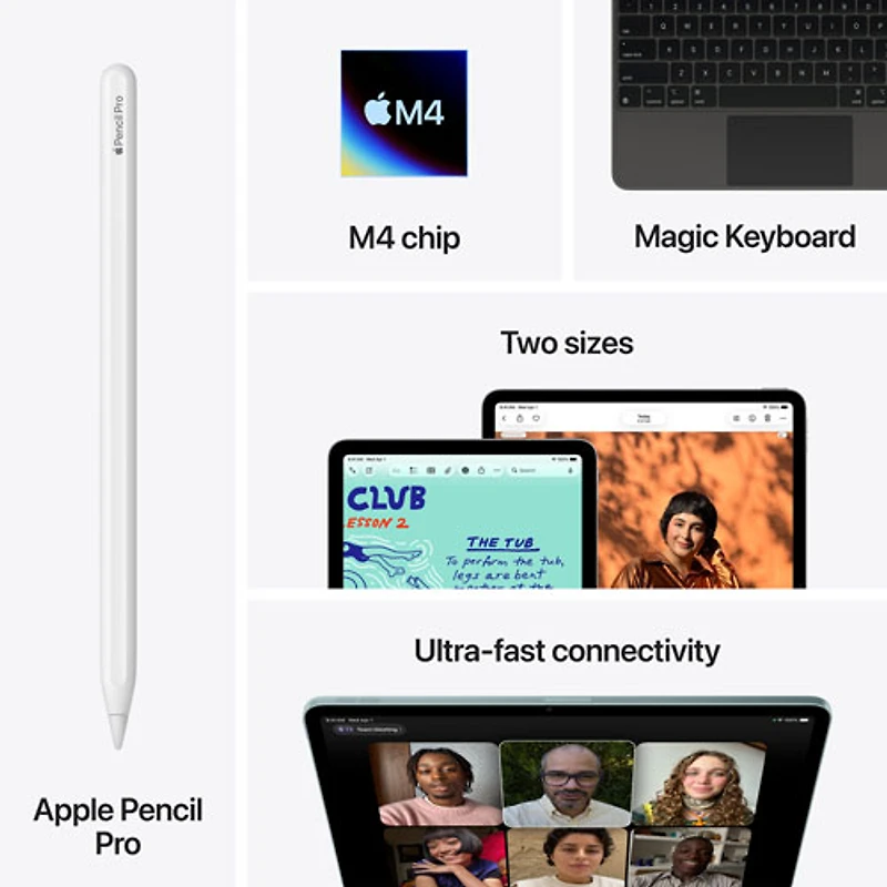 iPad Air M4 11 po 128 Go avec Wi-Fi 7 d'Apple (8e génération) - Comète