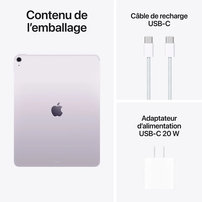 iPad Air M4 13 po 256 Go avec Wi-Fi 7 d'Apple (8e génération) - Violet
