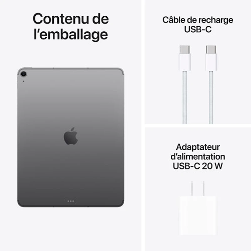 iPad Air M4 13 po 1 To avec Wi-Fi 7 d'Apple (8e génération) - Gris cosmique