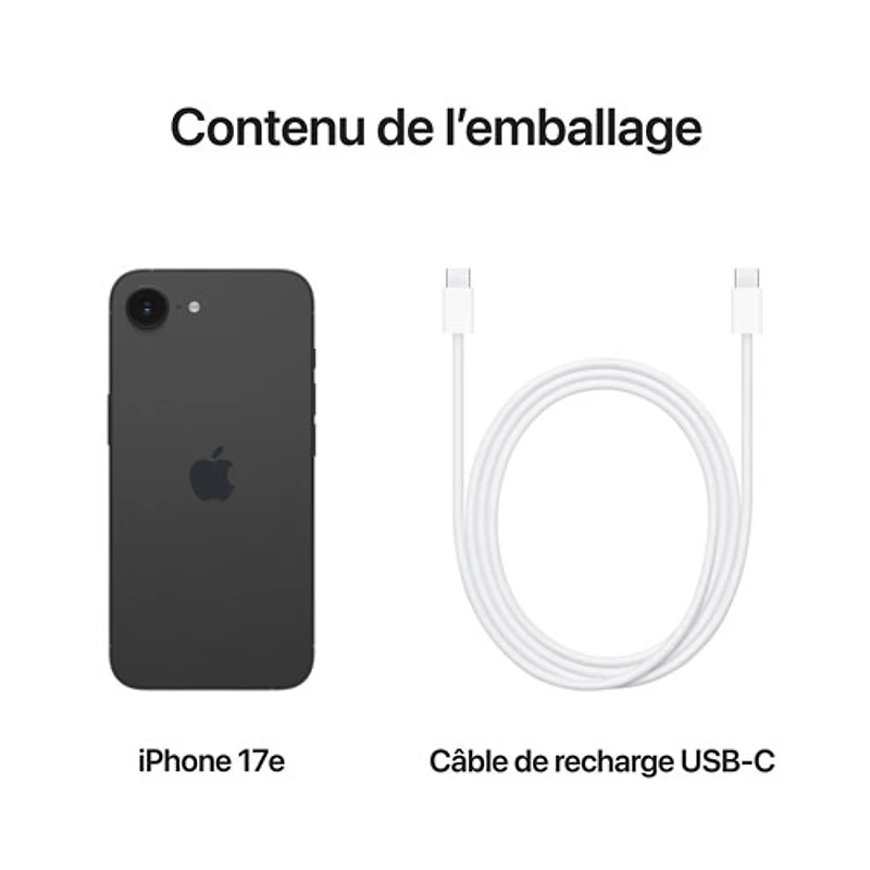 iPhone 17e de 256 Go d'Apple - Noir - Déverrouillé