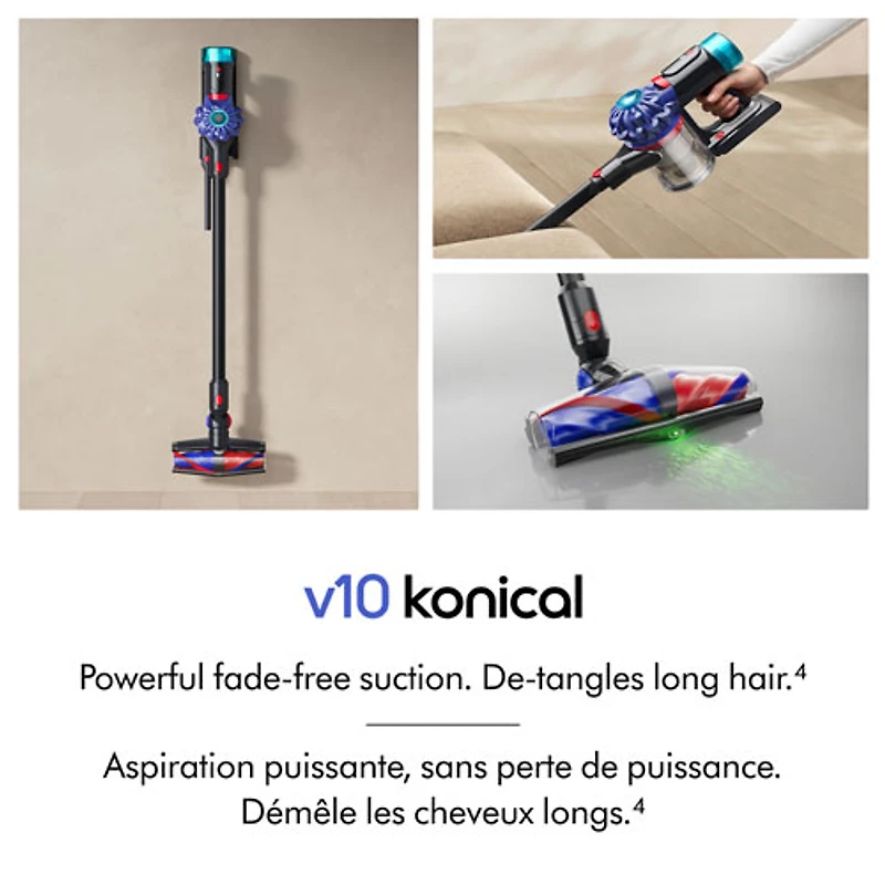Dyson V10 Konical Cordless Stick Vacuum - Vinca Blue/Black