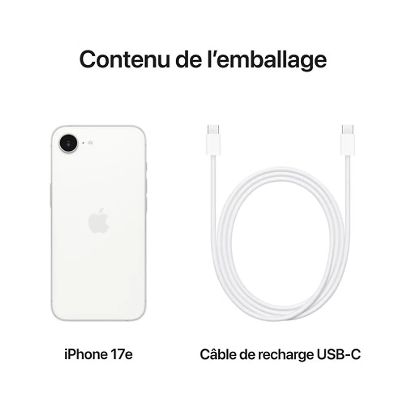 iPhone 17e de 512 Go d'Apple avec Rogers - Blanc - Financement mensuel