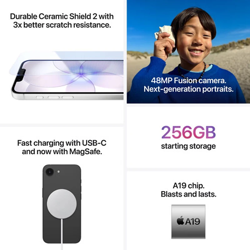 iPhone 17e de 512 Go d'Apple avec Koodo - Blanc - Forfait Balance sélectionné