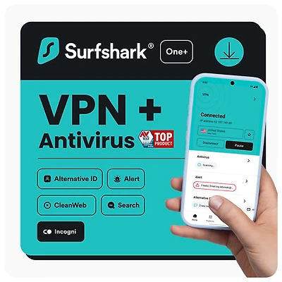 RPV Surfshark One+ - 1 an - Téléchargement numérique