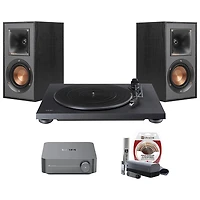Klipsch R41M 50-Watt Bookshelf Speaker Bundle with TEAC Belt Drive Bluetooth Turntable & WiiM AMP Streaming Amplifier