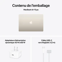 MacBook Air de 15,3 po avec Touch ID d'Apple (2026) - Comète (M5 d'Apple/RAM 16 Go/SSD 1 To) - Français