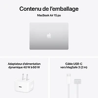 MacBook Air de 15,3 po avec Touch ID d'Apple (2026) - Argent (M5 d'Apple/RAM 16 Go/SSD 1 To) - Anglais