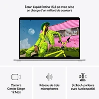 MacBook Air de 15,3 po avec Touch ID d'Apple (2026) - Argent (M5 d'Apple/RAM 16 Go/SSD 1 To) - Anglais