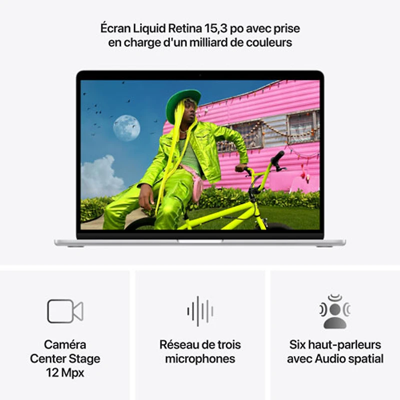 MacBook Air de 15,3 po avec Touch ID d'Apple (2026) - Argent (M5 d'Apple/RAM 24 Go/SSD 1 To) - Français