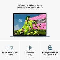 MacBook Air de 13,6 po avec Touch ID d'Apple (2026) - Bleu ciel (M5 d'Apple/RAM 16 Go/SSD 1 To) - Français