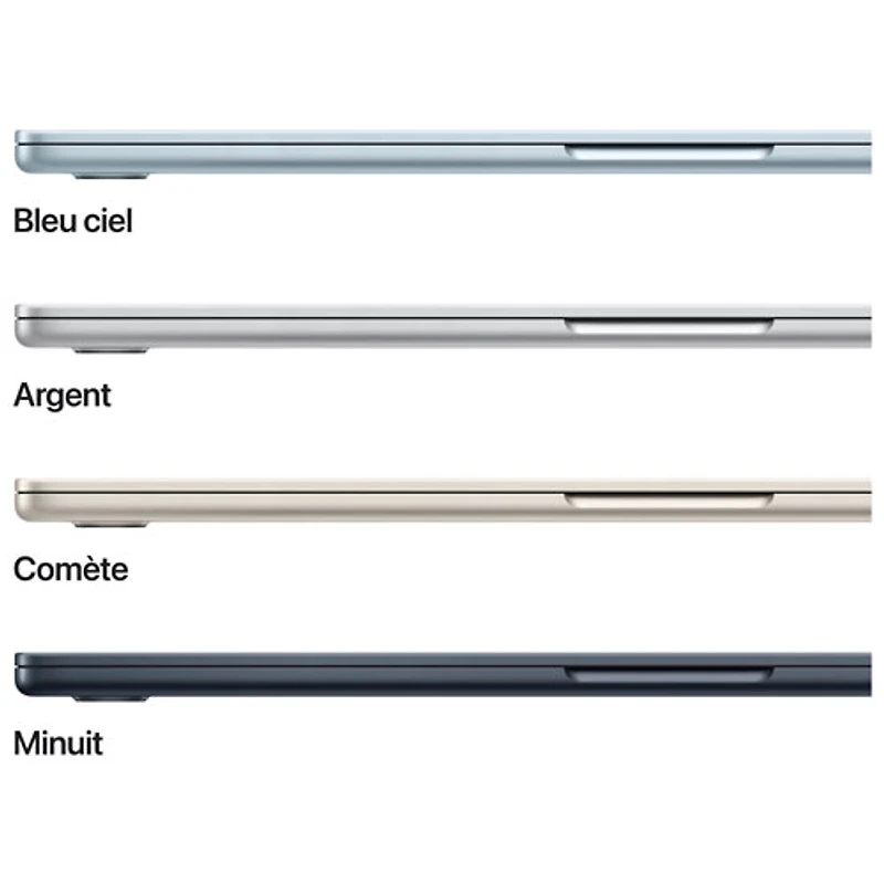 MacBook Air de 15,3 po avec Touch ID d'Apple (2026) - Minuit (M5 d'Apple/RAM 16 Go/SSD 512 Go