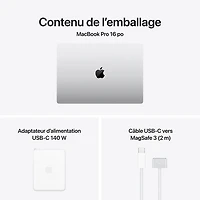 MacBook Pro de 16,2 po d'Apple (2026) - Argent (M5 Max d'Apple/RAM 36 Go/SSD 2 To) - Français