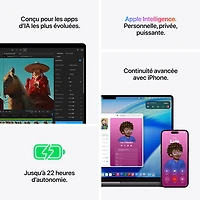 MacBook Pro de 16,2 po d'Apple (2026) - Argent (M5 Max d'Apple/RAM 48 Go/SSD 2 To