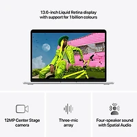MacBook Air de 13,6 po avec Touch ID d'Apple (2026) - Argenté (M5 d'Apple/RAM 16 Go/SSD 1 To) - Anglais