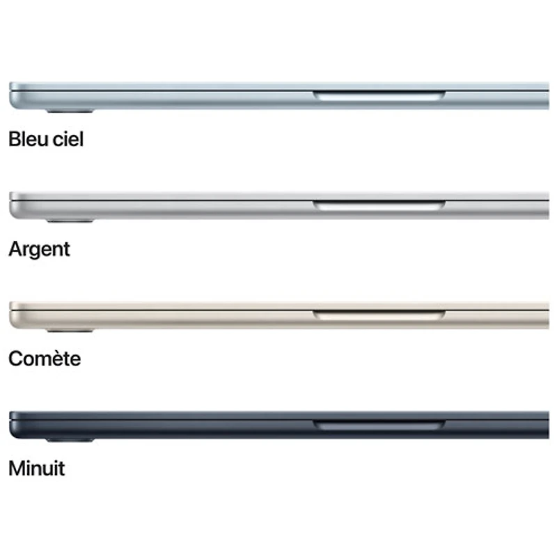 MacBook Air de 13,6 po avec Touch ID d'Apple (2026) - Minuit (M5 d'Apple/RAM 16 Go/SSD 1 To) - Français