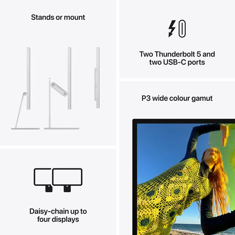 Moniteur inclinable à écran Retina 5K en verre Nano de 27 po Studio Display d'Apple (MFF14CL/A)